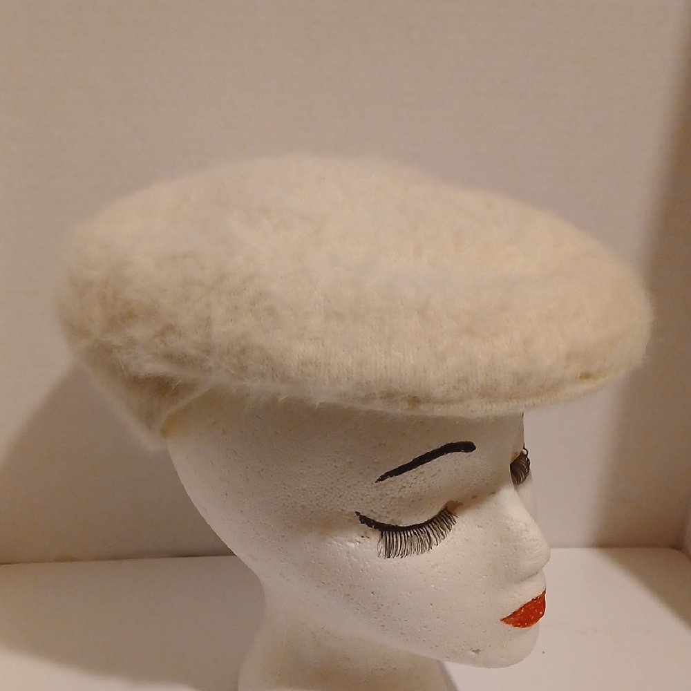Kangol Cream Angora Beret Hat